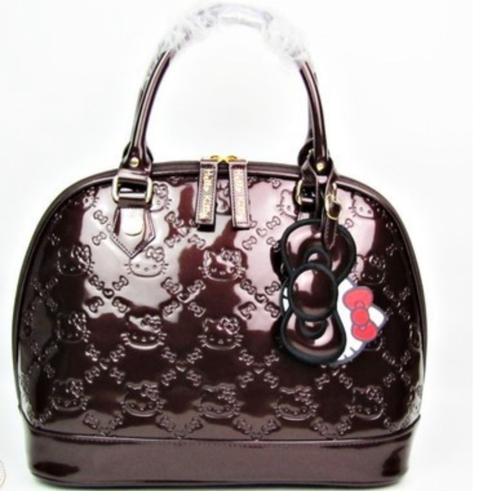 Hello Kitty Brown Embossed Handbag
